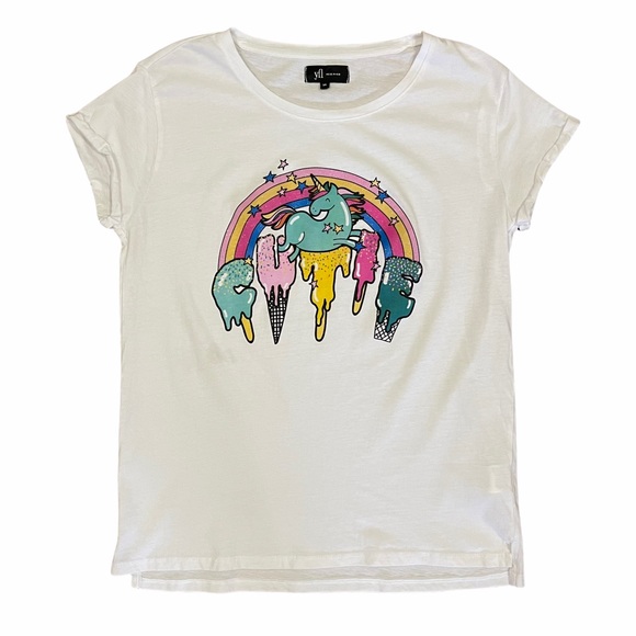 🦄YFL Reserved Unicorn "Cutie" Shirt Sleeve Casual Graphic Tee🦄 - Picture 5 of 7